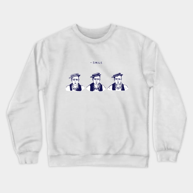 Buster Keaton Smile Crewneck Sweatshirt by Huge Potato